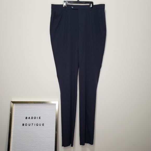 Ben Sherman navy Barrie unhemmed pants - Picture 2 of 5